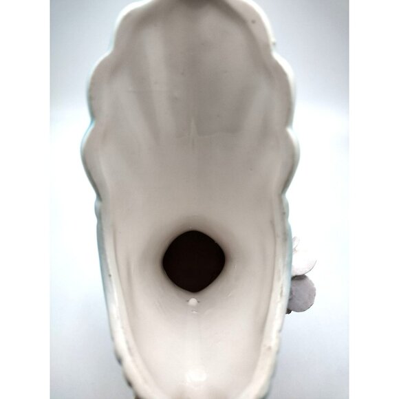 Lusterware Pitcher Vase with Flower Accents and Handle 8 Inches Vintage - Picture 11 of 14